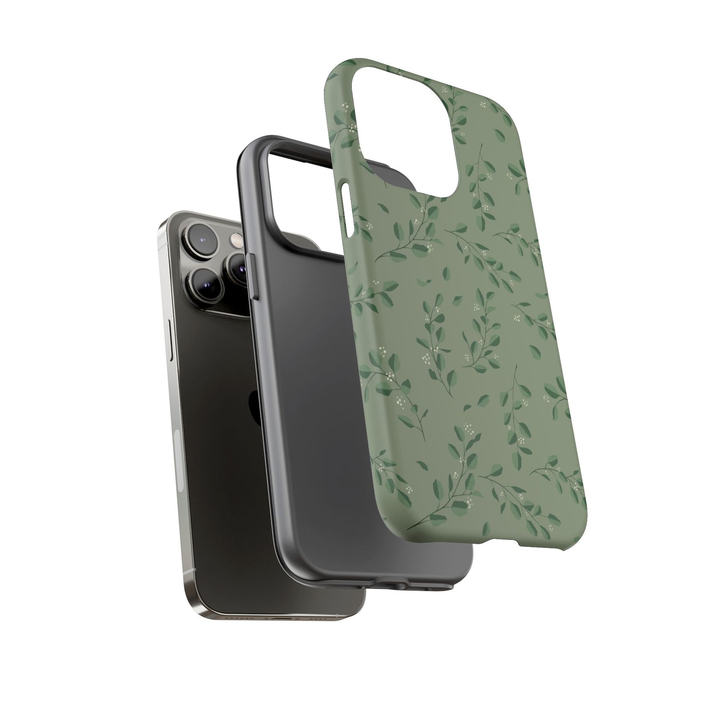 Floral Phone Case — Olive Green Botanical iPhone Cover