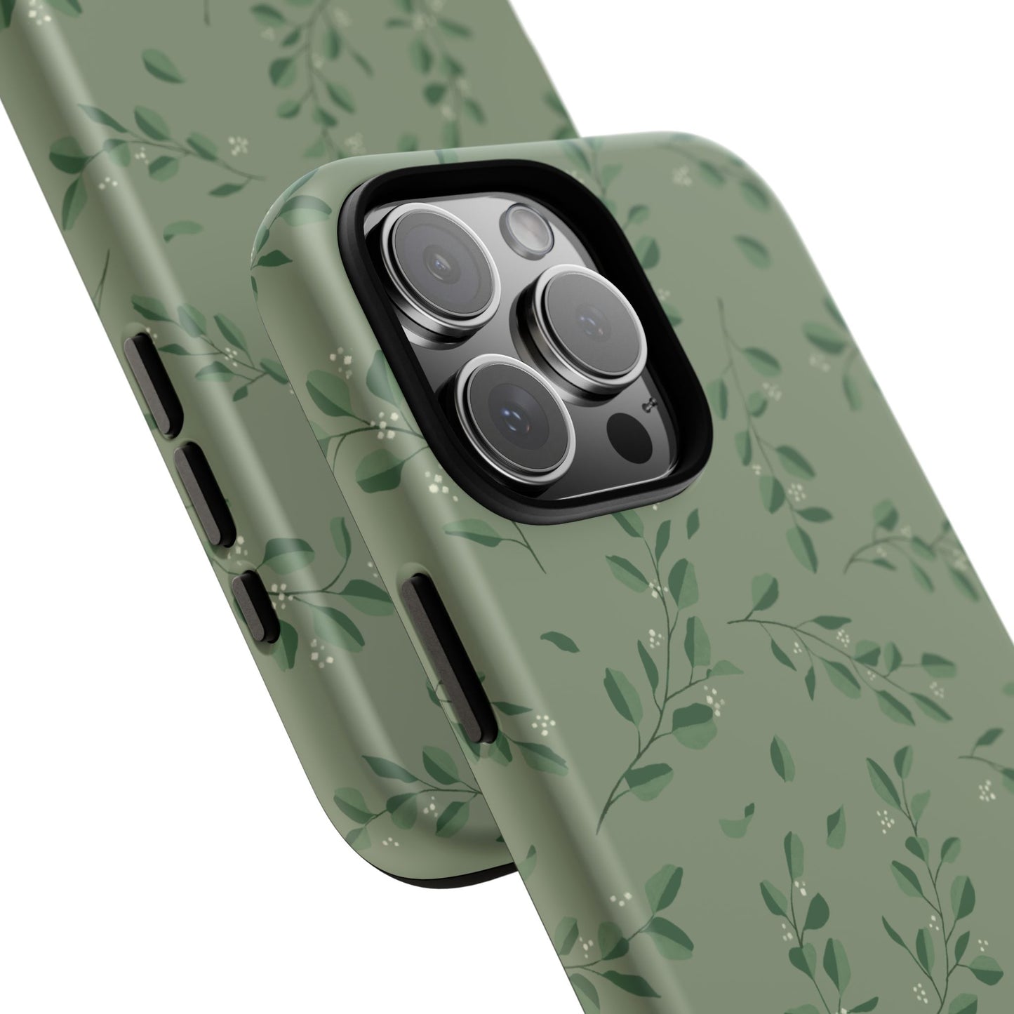 Floral Phone Case — Olive Green Botanical iPhone Cover