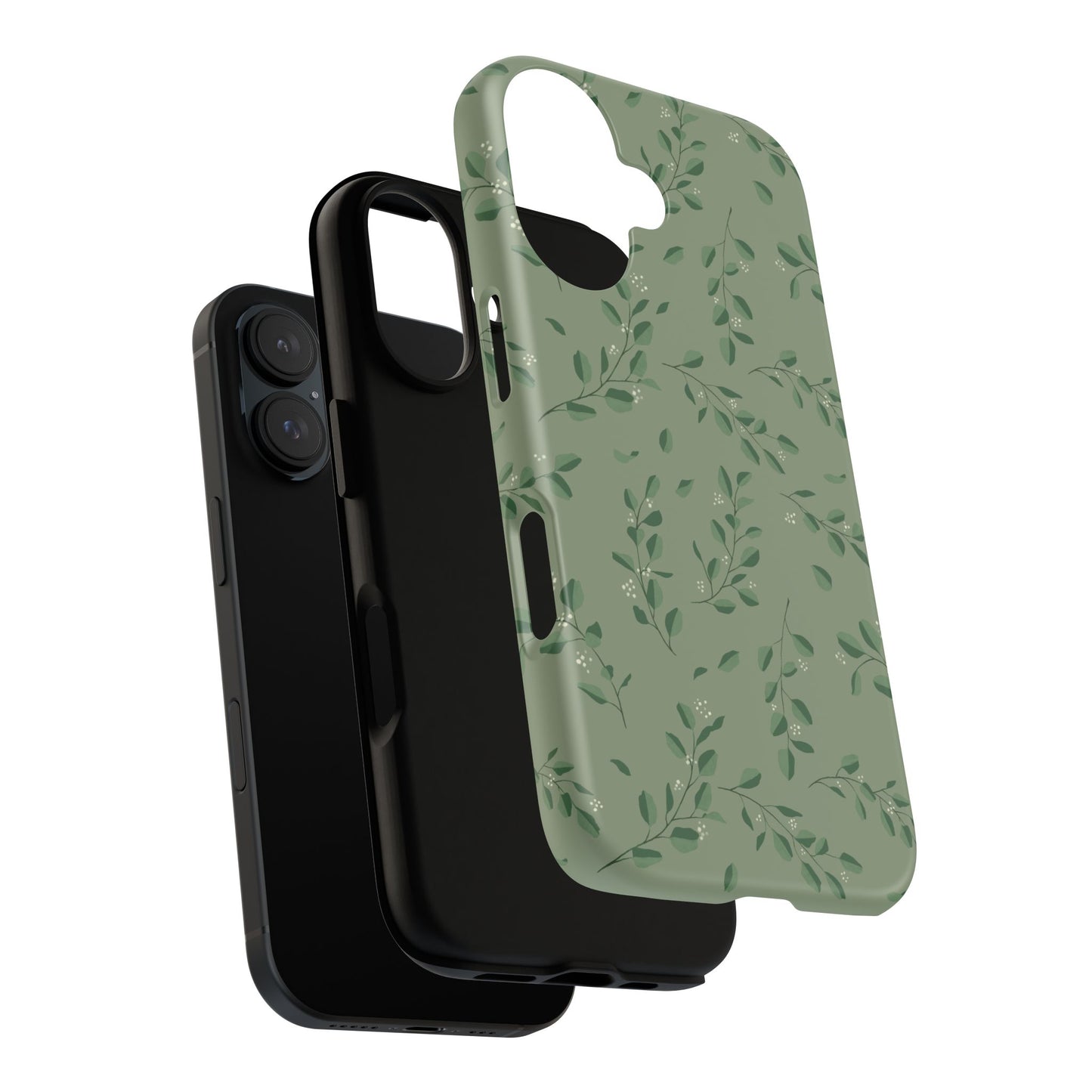 Floral Phone Case — Olive Green Botanical iPhone Cover