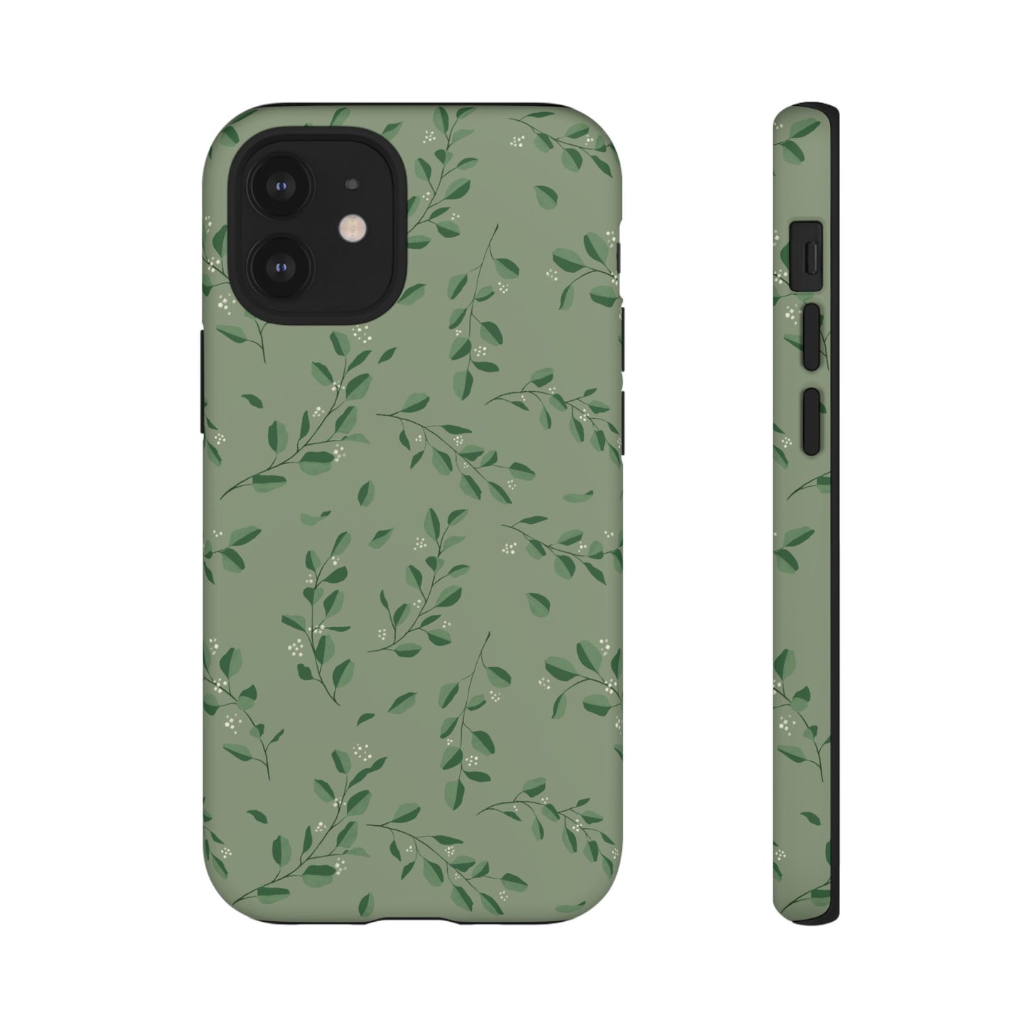 Floral Phone Case — Olive Green Botanical iPhone Cover