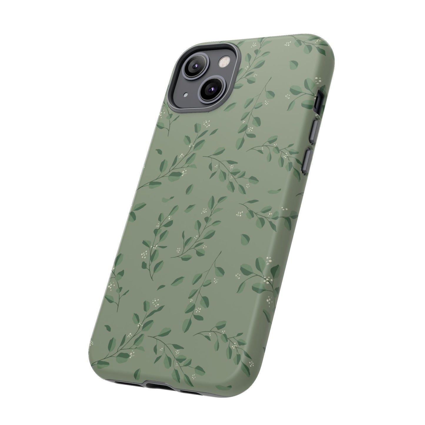 Floral Phone Case — Olive Green Botanical iPhone Cover