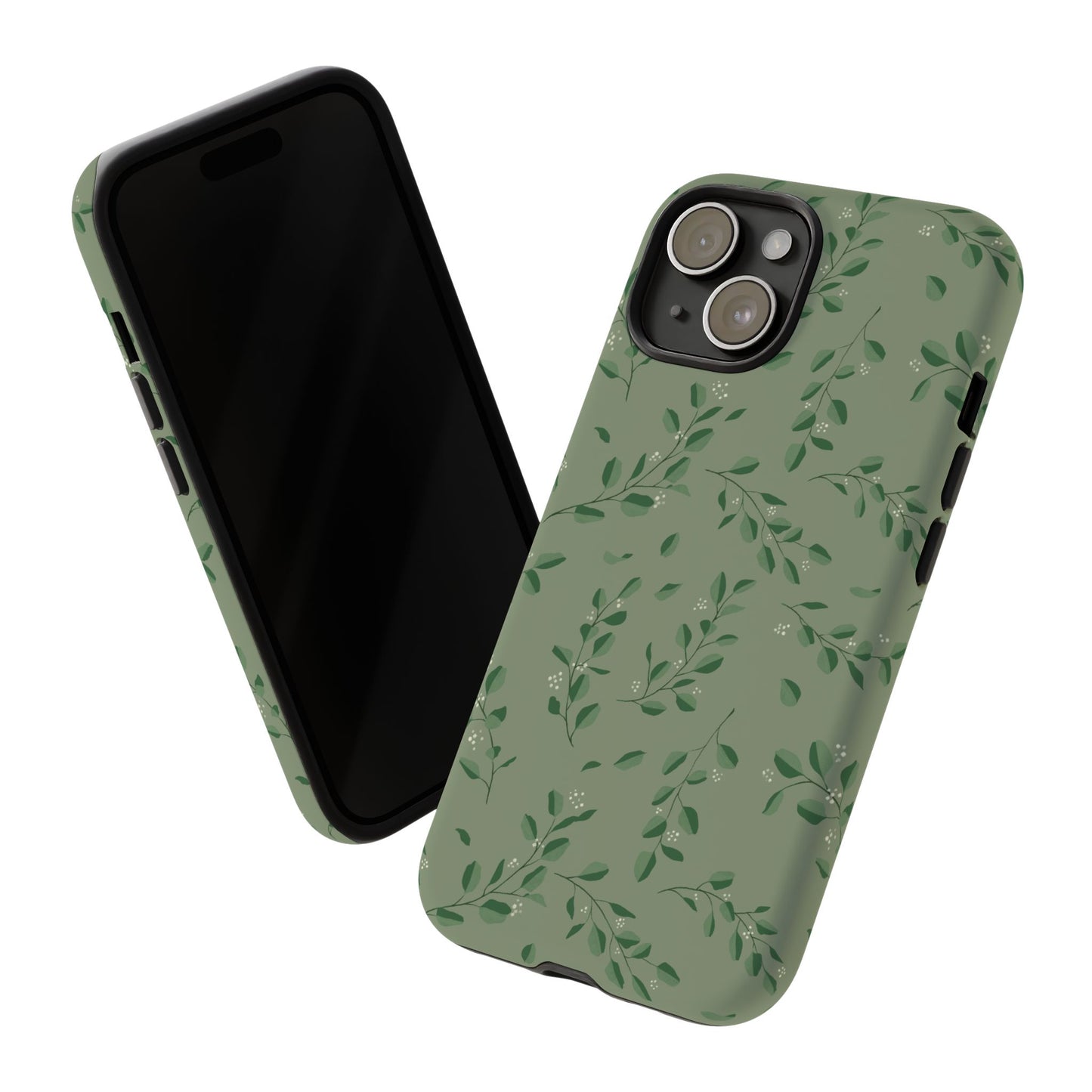 Floral Phone Case — Olive Green Botanical iPhone Cover