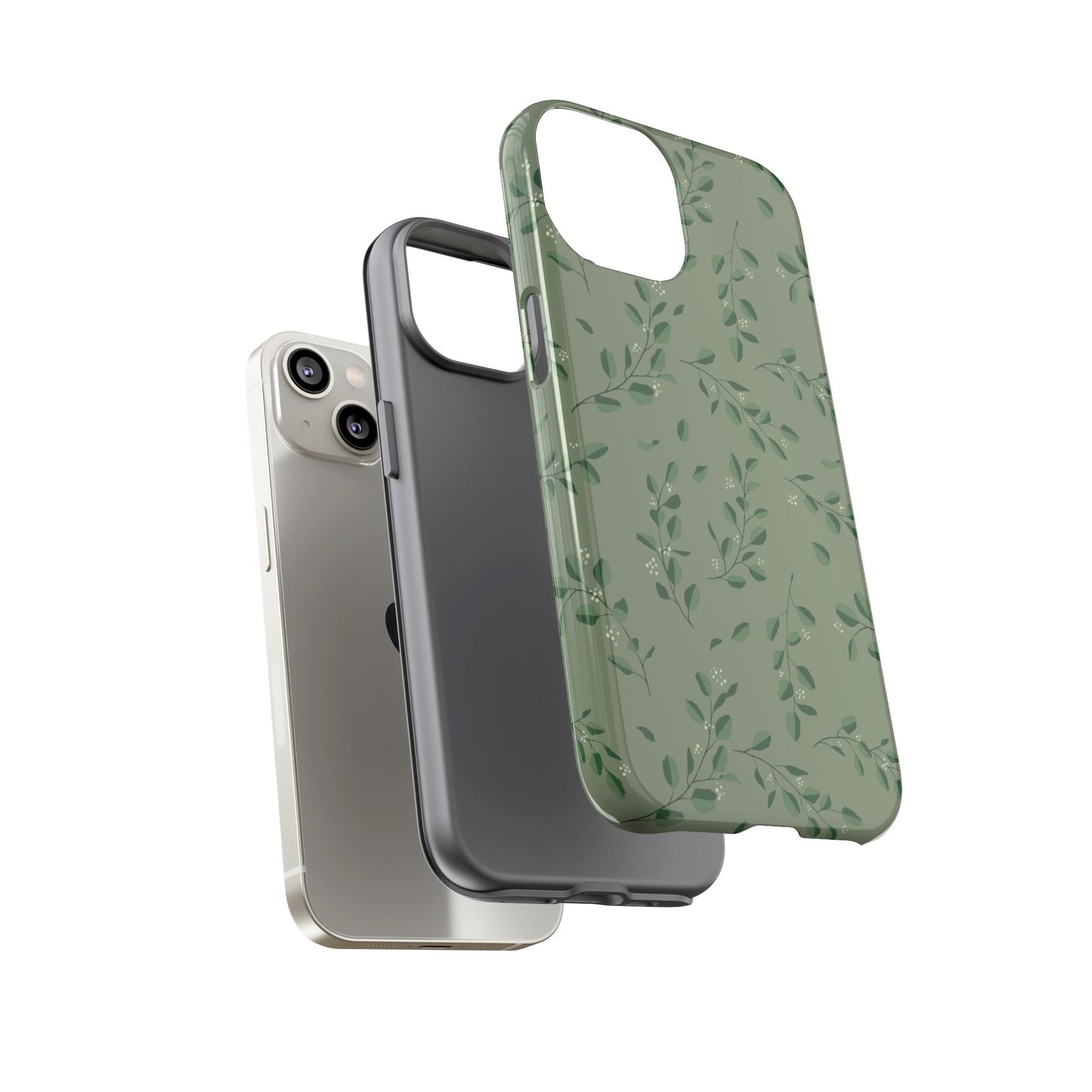 Floral Phone Case — Olive Green Botanical iPhone Cover