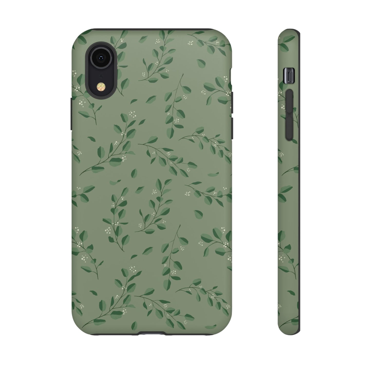 Floral Phone Case — Olive Green Botanical iPhone Cover