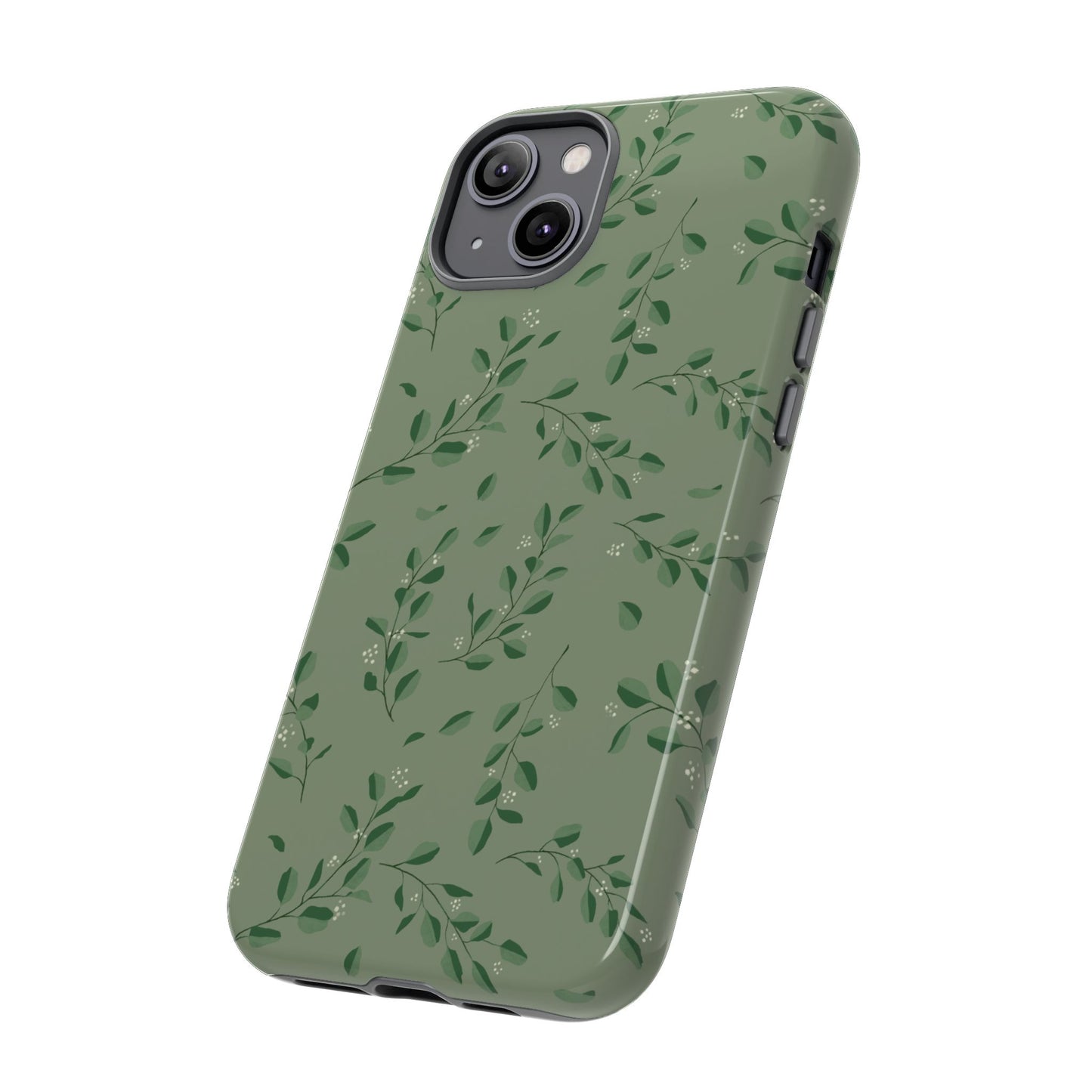 Floral Phone Case — Olive Green Botanical iPhone Cover