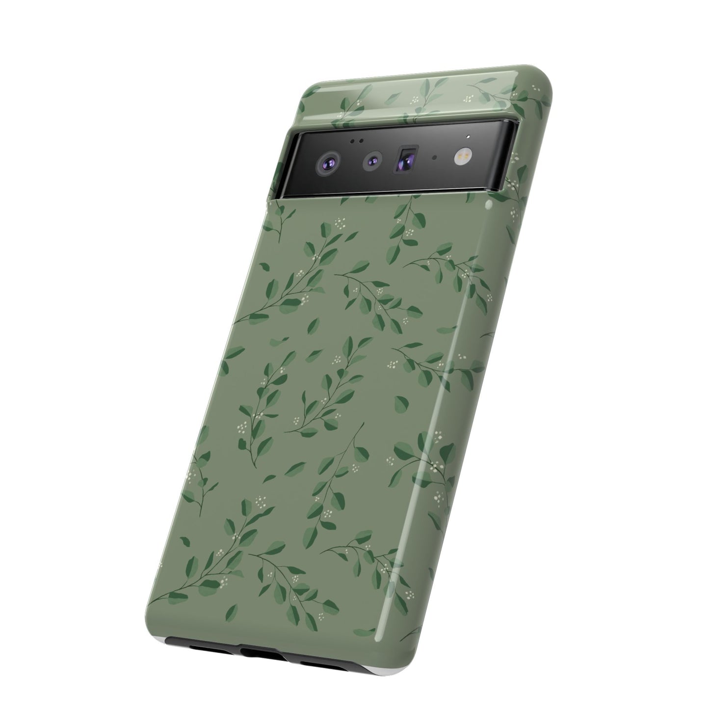 Floral Phone Case — Olive Green Botanical iPhone Cover