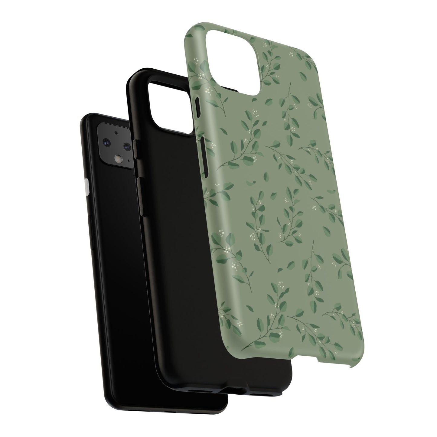Floral Phone Case — Olive Green Botanical iPhone Cover