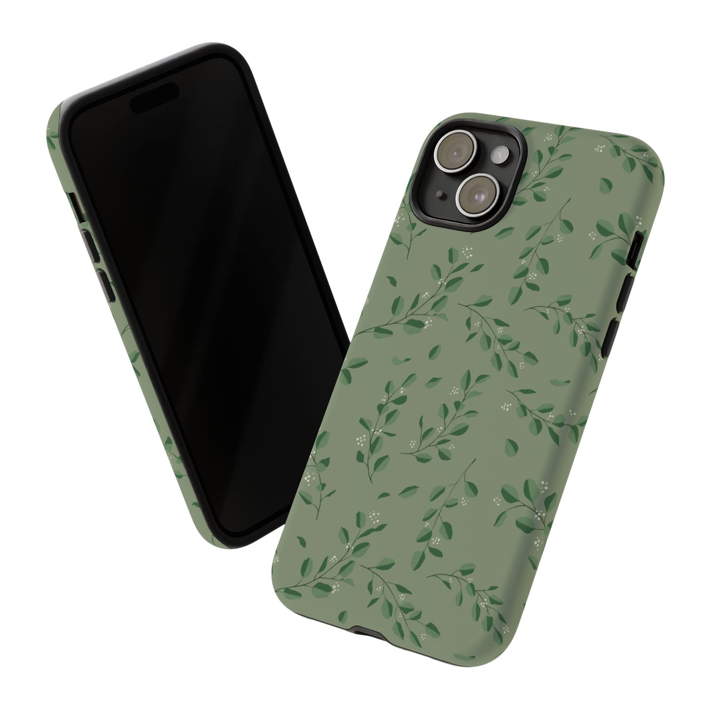 Floral Phone Case — Olive Green Botanical iPhone Cover