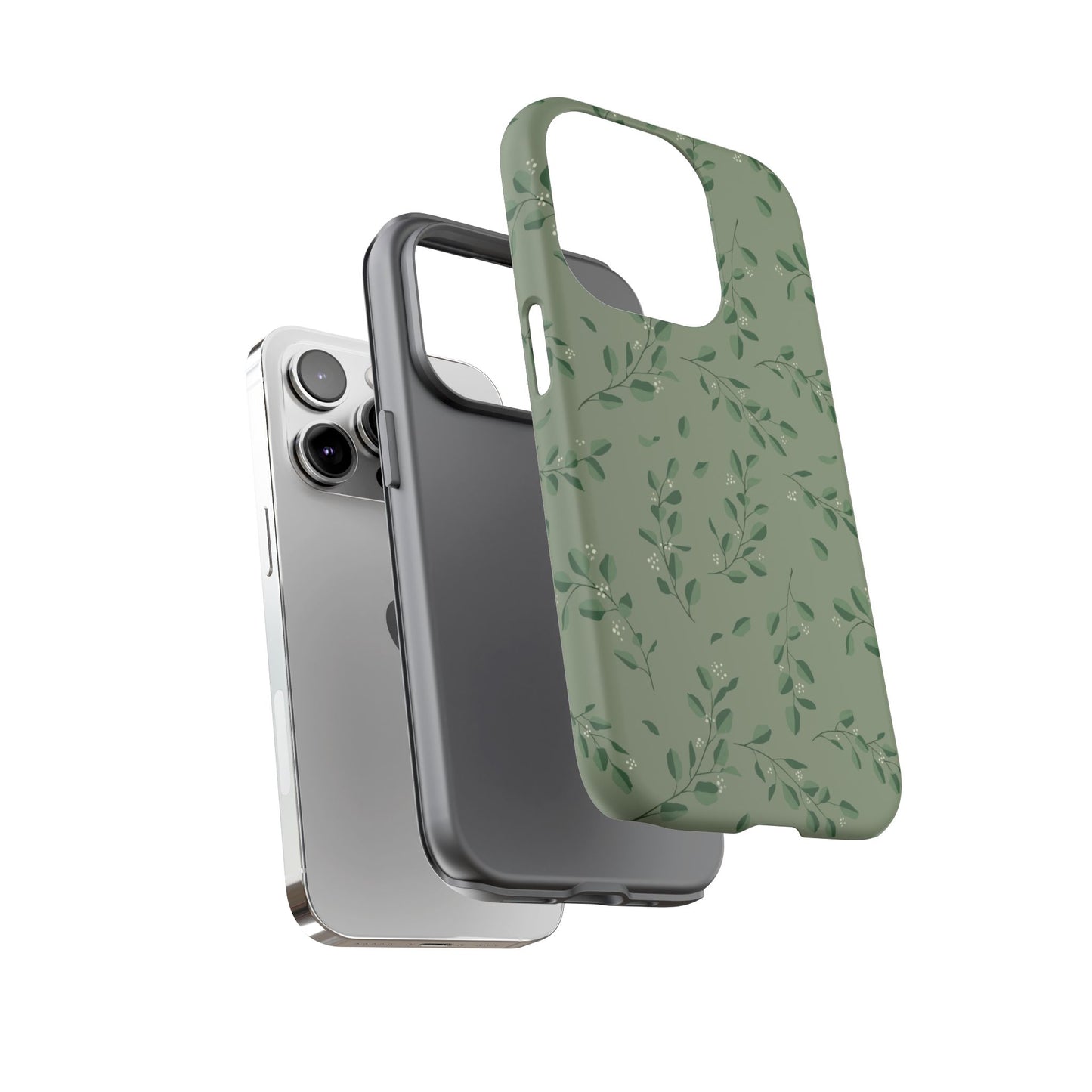 Floral Phone Case — Olive Green Botanical iPhone Cover