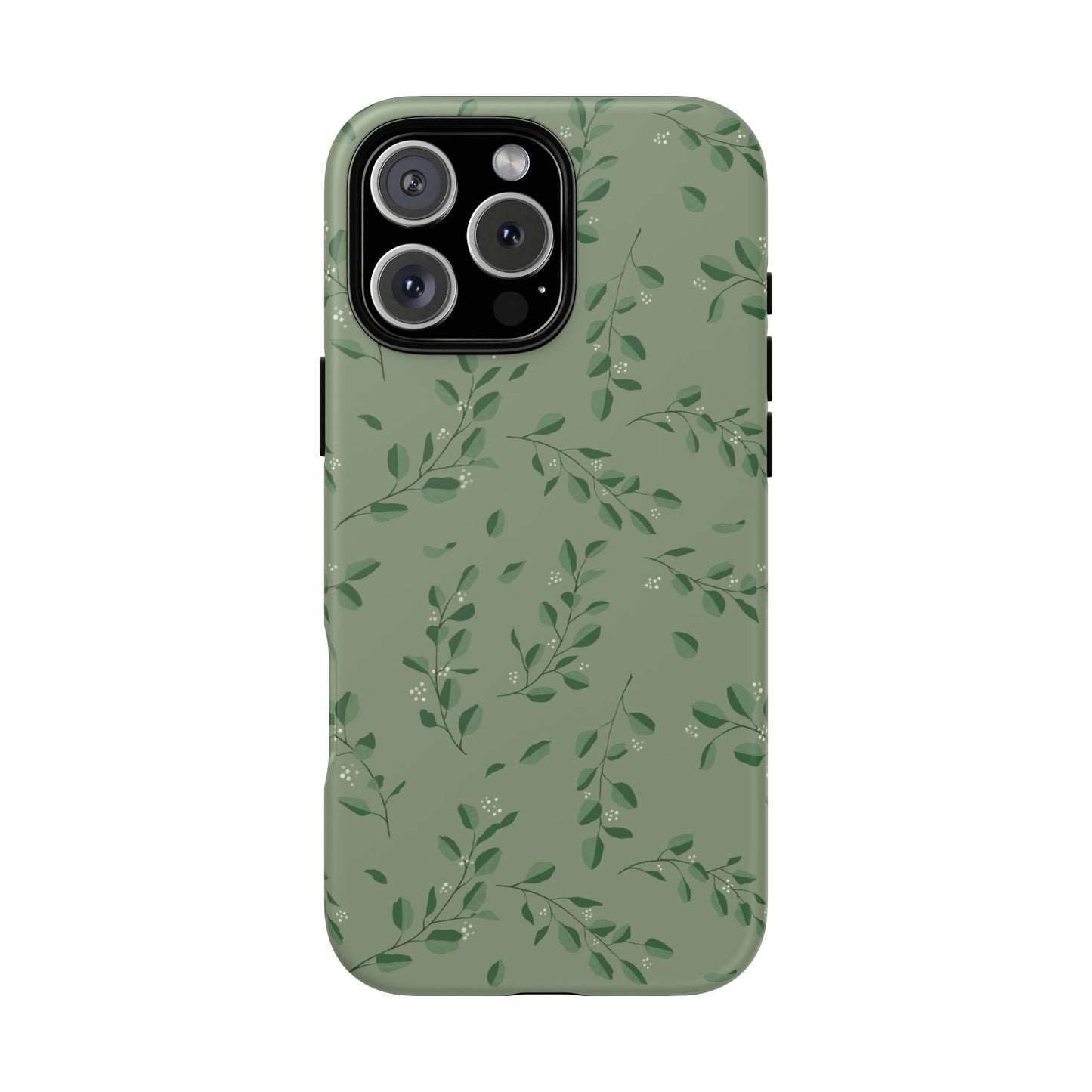 Floral Phone Case — Olive Green Botanical iPhone Cover