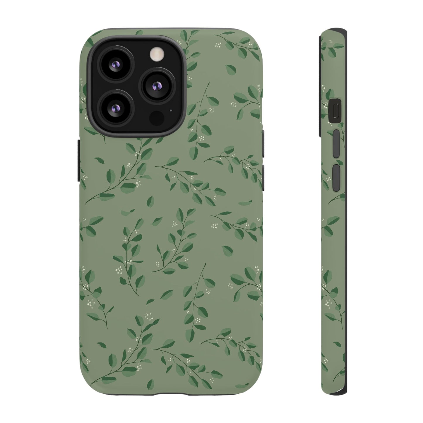 Floral Phone Case — Olive Green Botanical iPhone Cover
