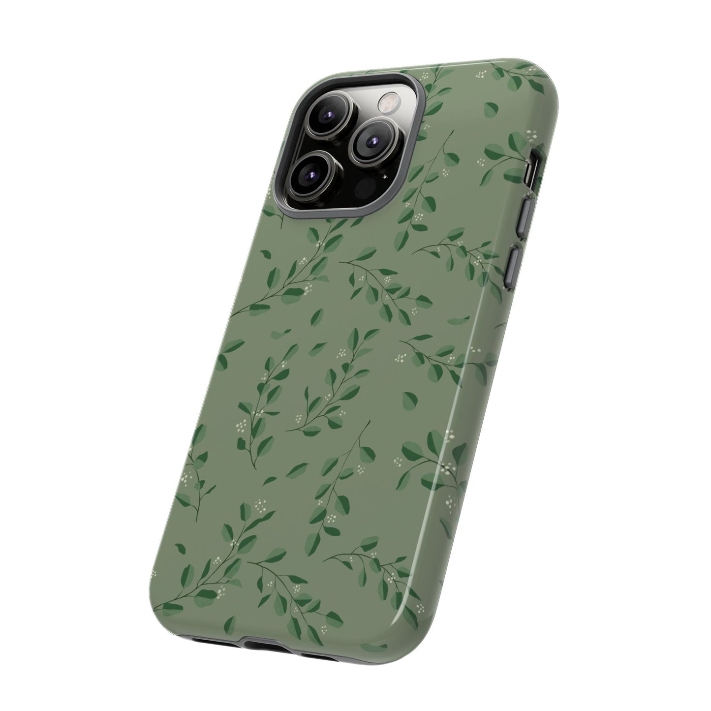 Floral Phone Case — Olive Green Botanical iPhone Cover