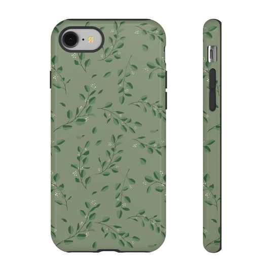 Floral Phone Case — Olive Green Botanical iPhone Cover