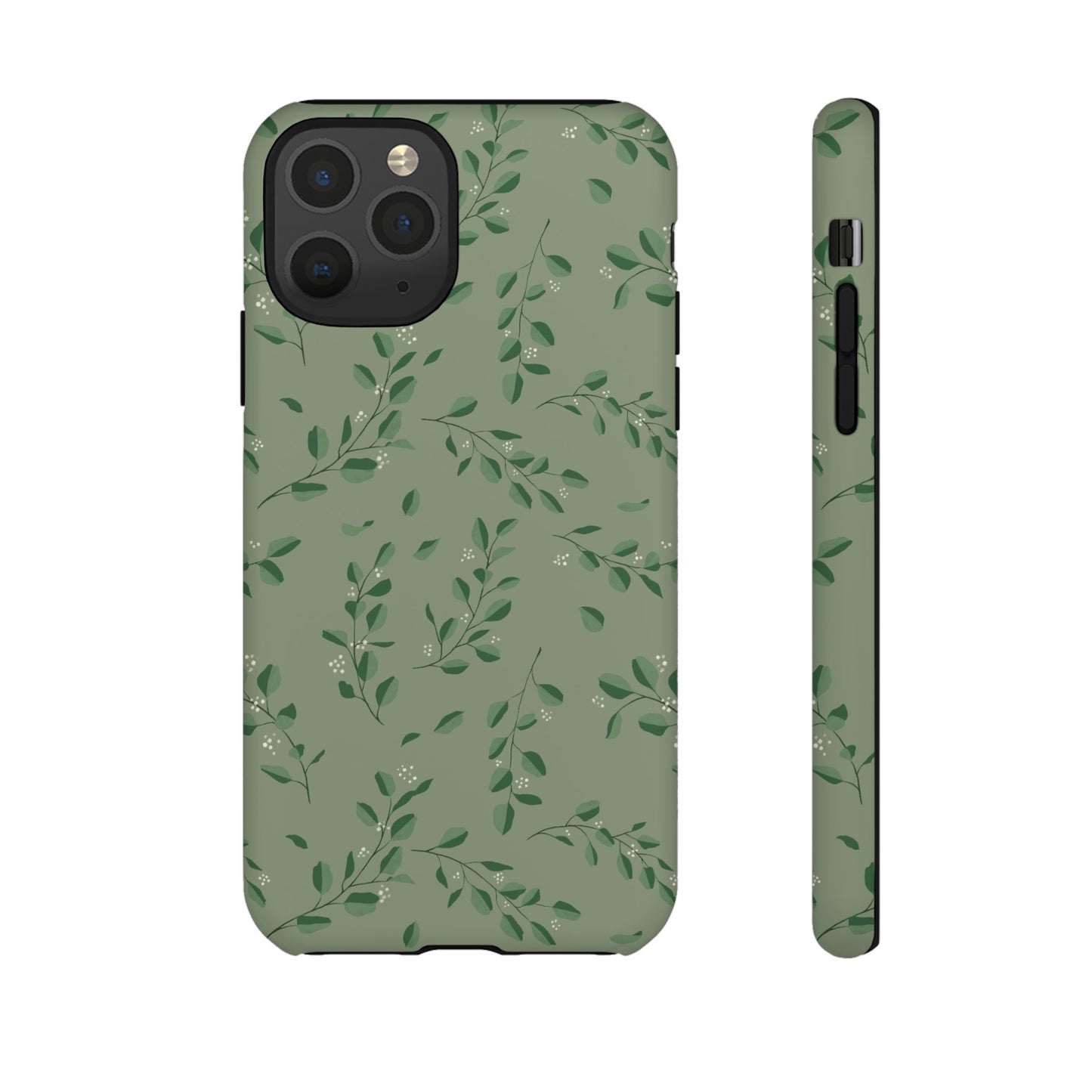 Floral Phone Case — Olive Green Botanical iPhone Cover