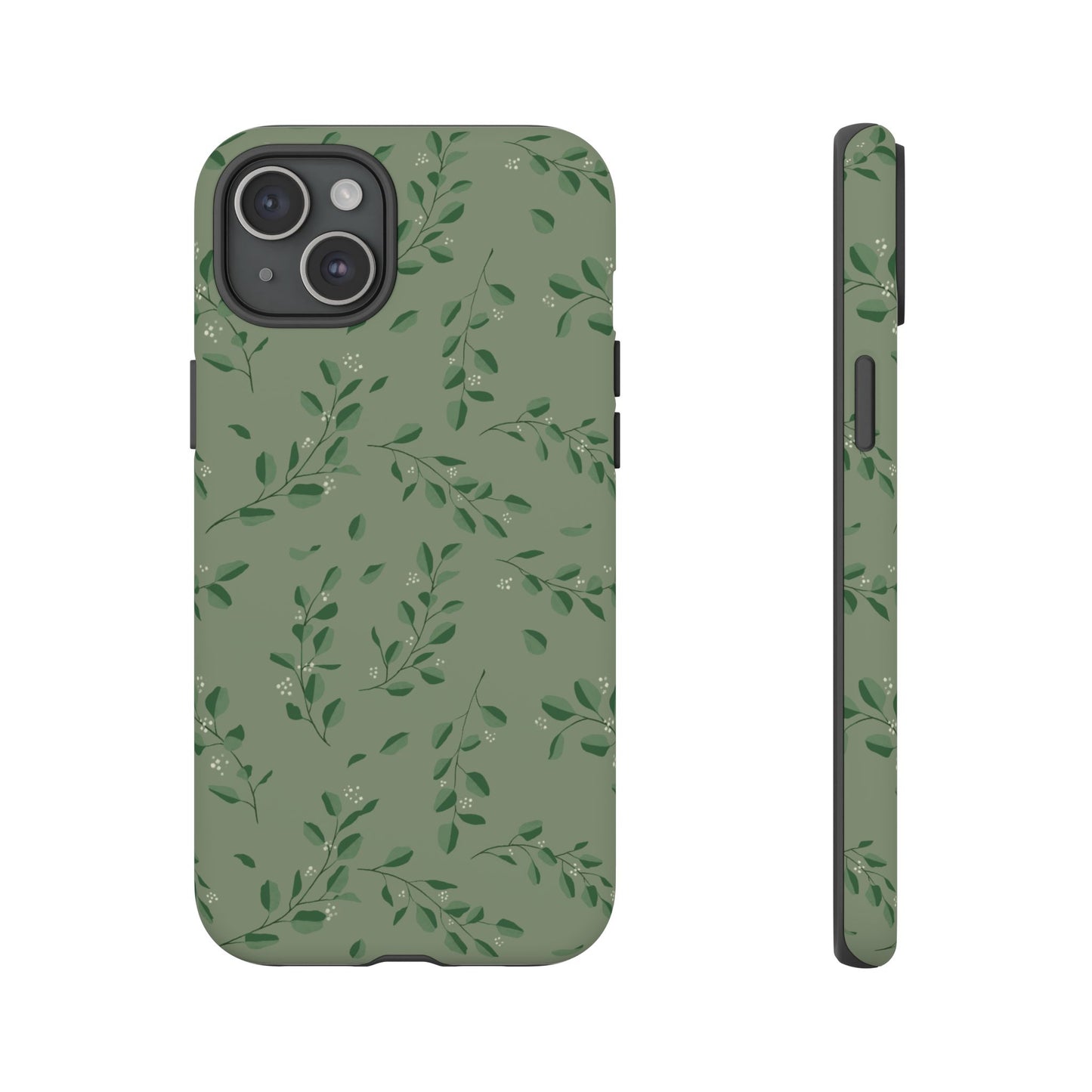 Floral Phone Case — Olive Green Botanical iPhone Cover