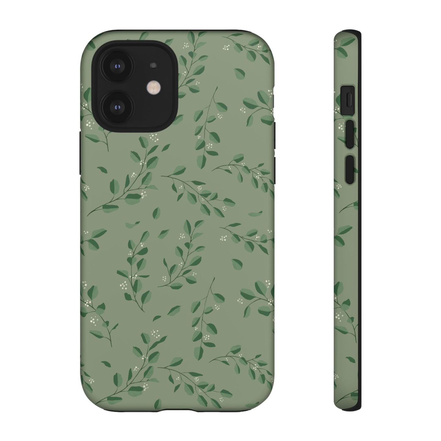 Floral Phone Case — Olive Green Botanical iPhone Cover