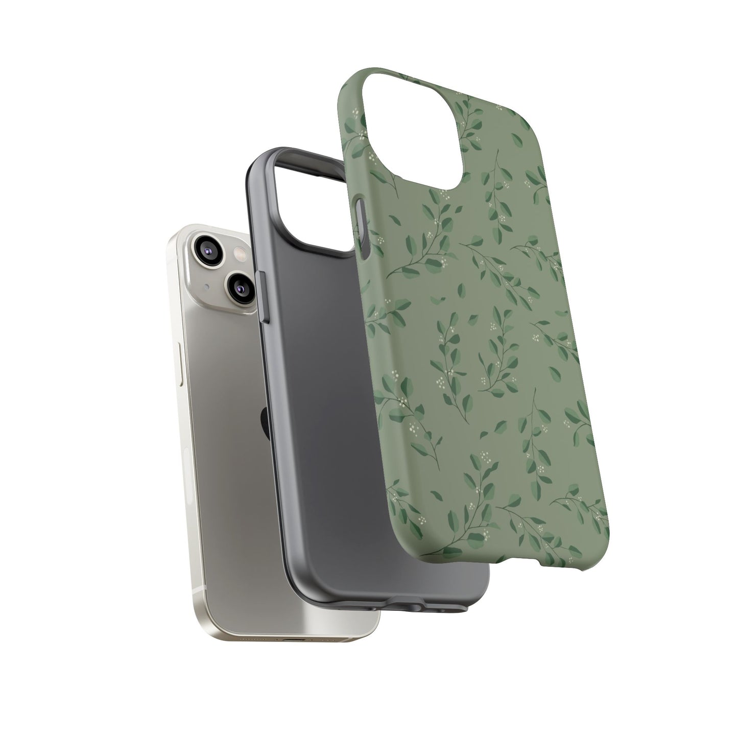Floral Phone Case — Olive Green Botanical iPhone Cover