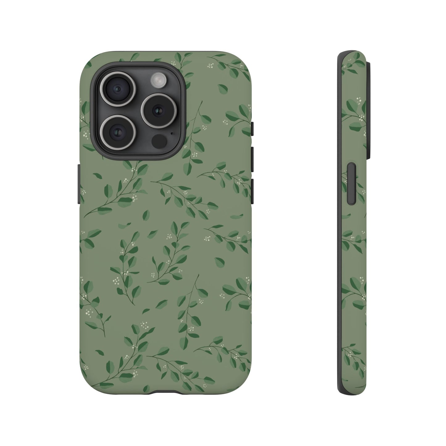 Floral Phone Case — Olive Green Botanical iPhone Cover