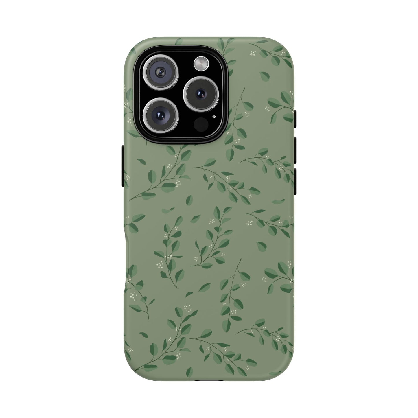 Floral Phone Case — Olive Green Botanical iPhone Cover