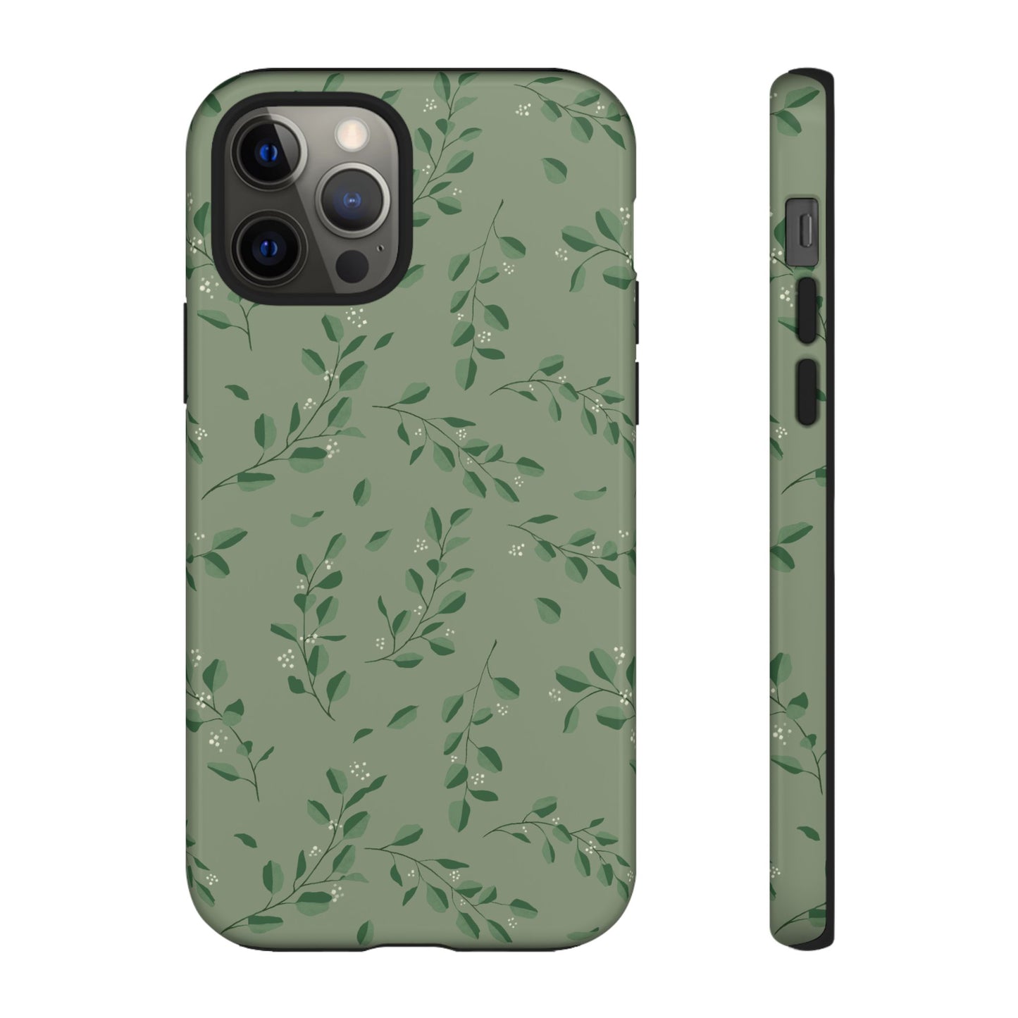 Floral Phone Case — Olive Green Botanical iPhone Cover