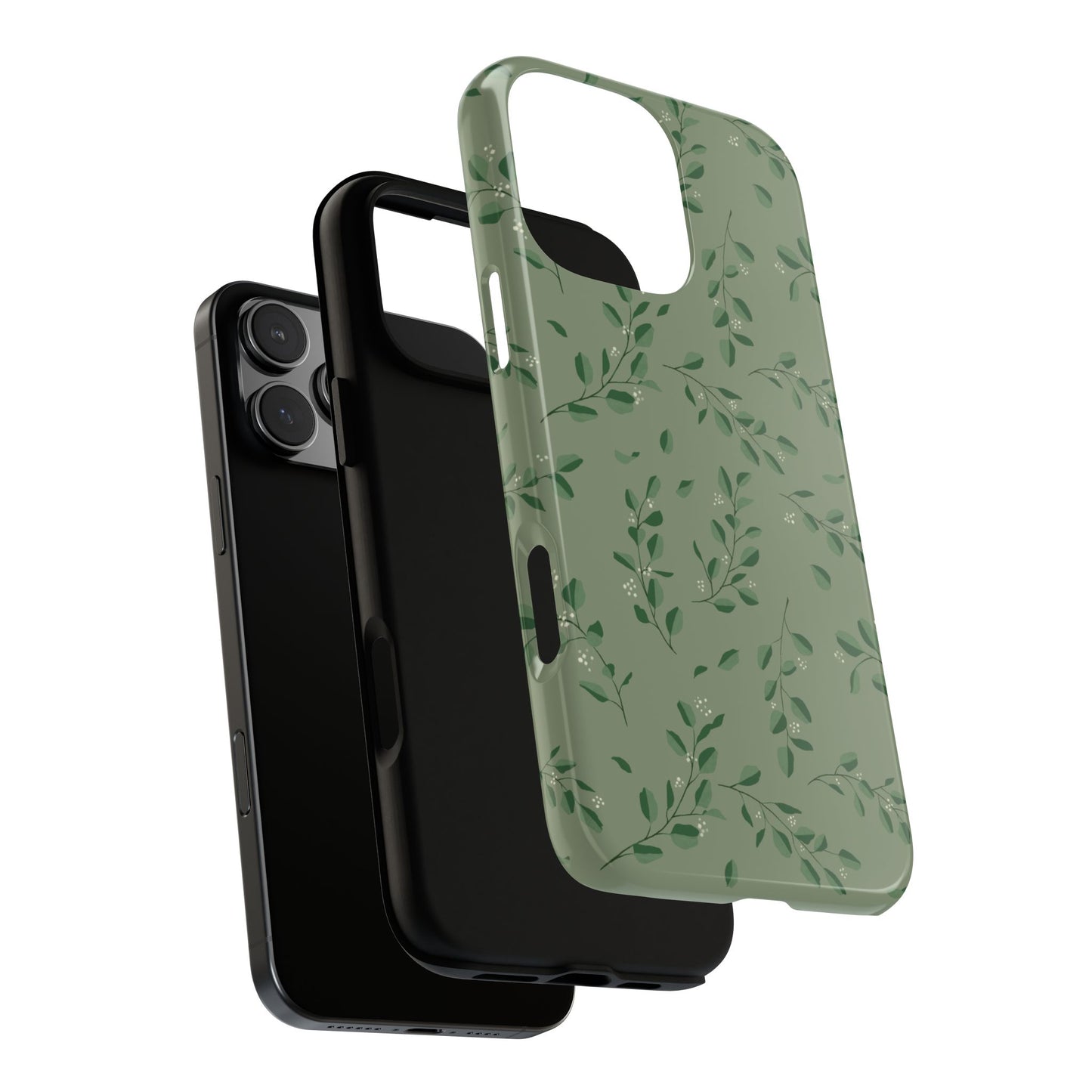 Floral Phone Case — Olive Green Botanical iPhone Cover