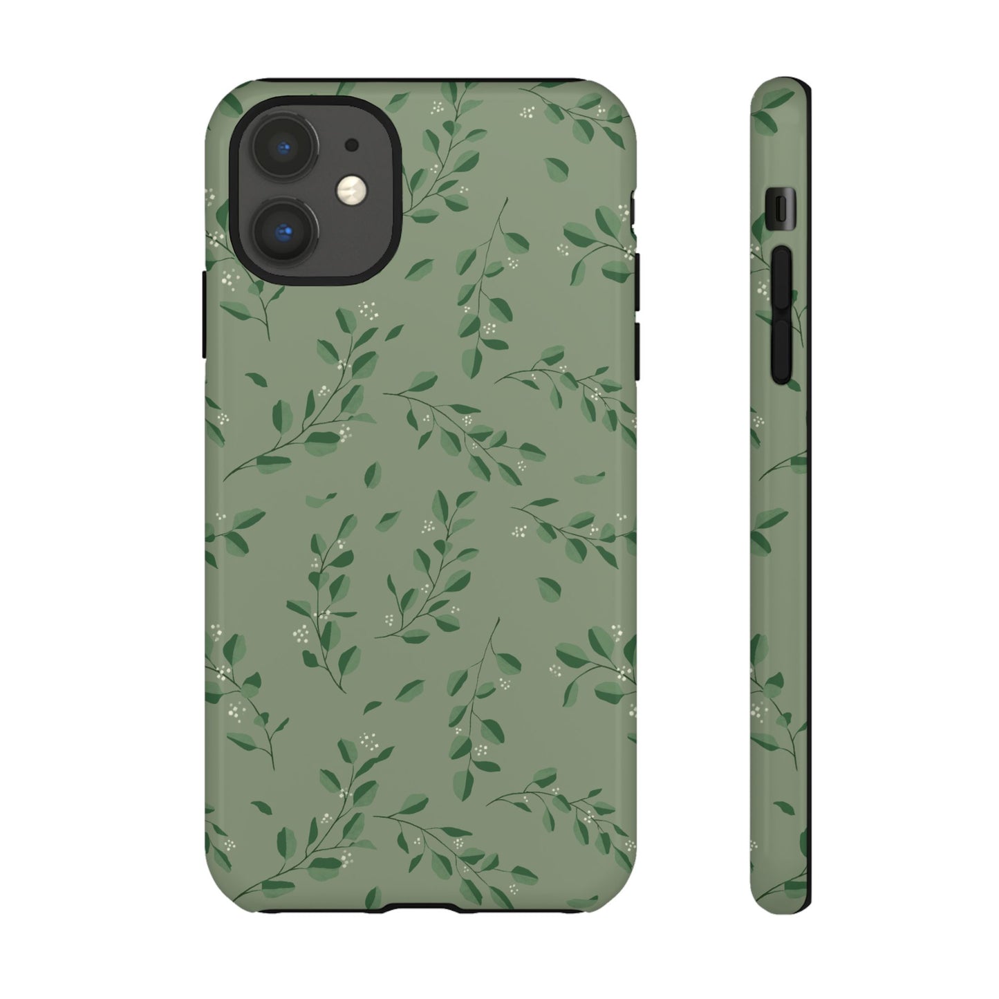 Floral Phone Case — Olive Green Botanical iPhone Cover