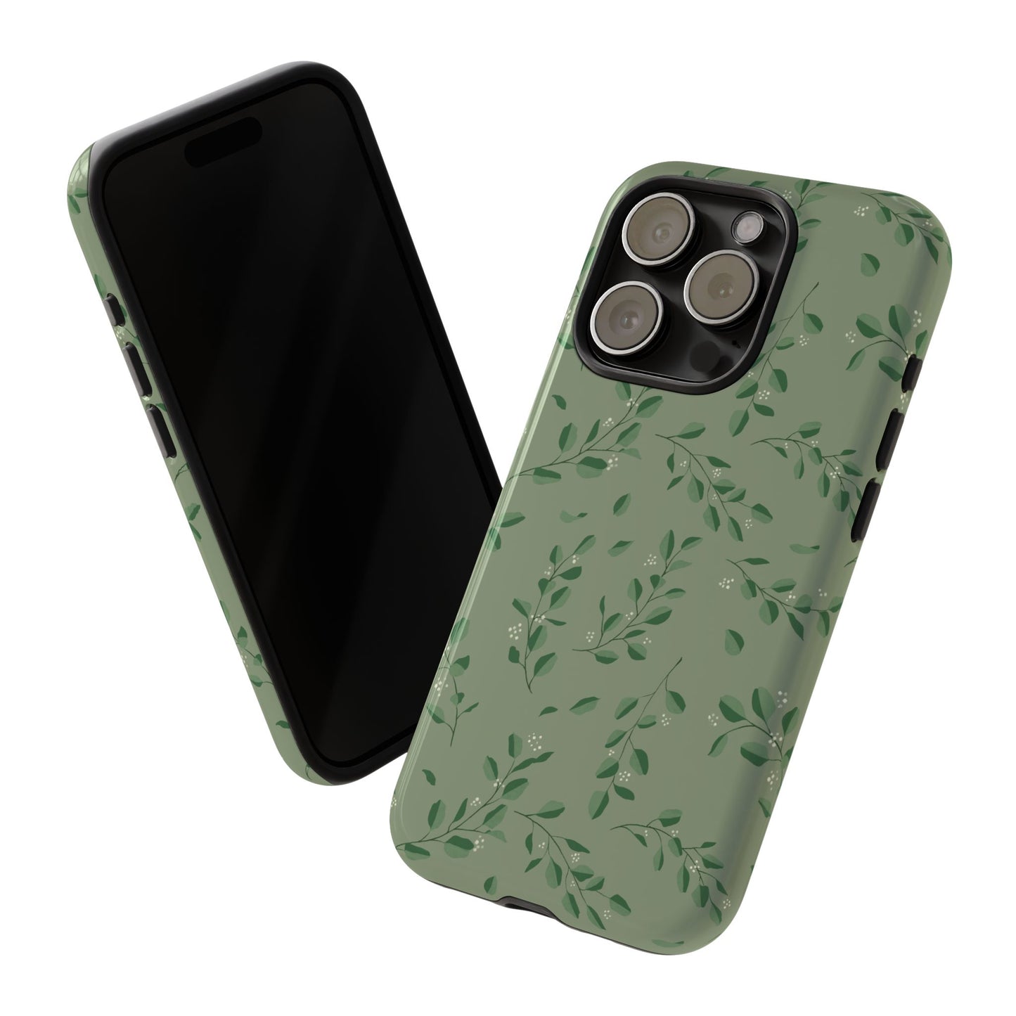Floral Phone Case — Olive Green Botanical iPhone Cover