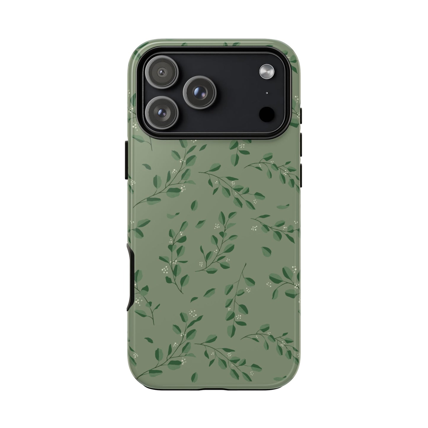 Floral Phone Case — Olive Green Botanical iPhone Cover