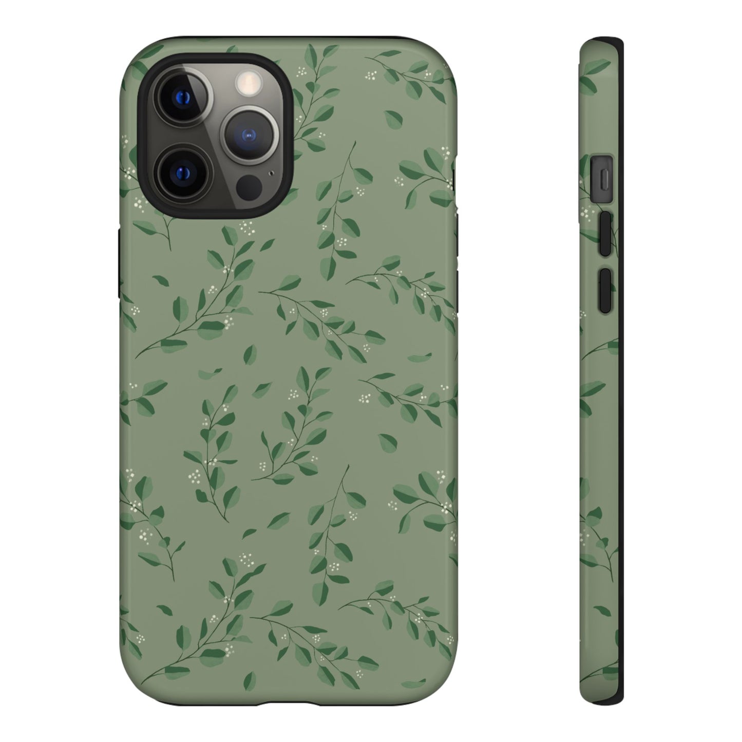 Floral Phone Case — Olive Green Botanical iPhone Cover