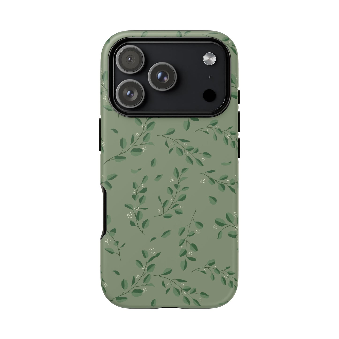 Floral Phone Case — Olive Green Botanical iPhone Cover
