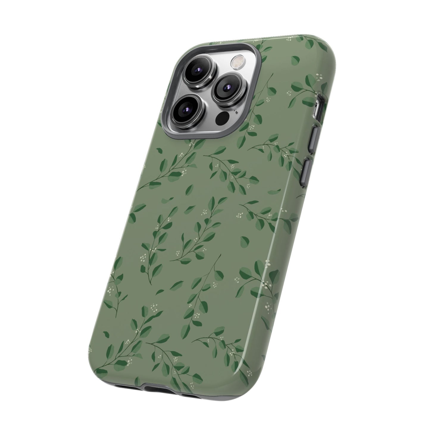 Floral Phone Case — Olive Green Botanical iPhone Cover