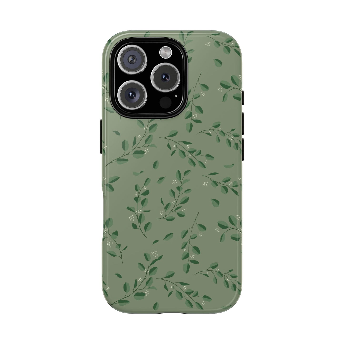 Floral Phone Case — Olive Green Botanical iPhone Cover