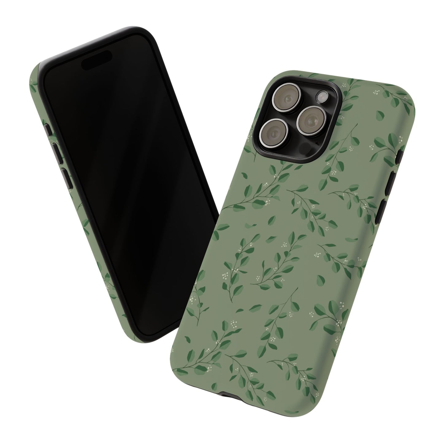 Floral Phone Case — Olive Green Botanical iPhone Cover