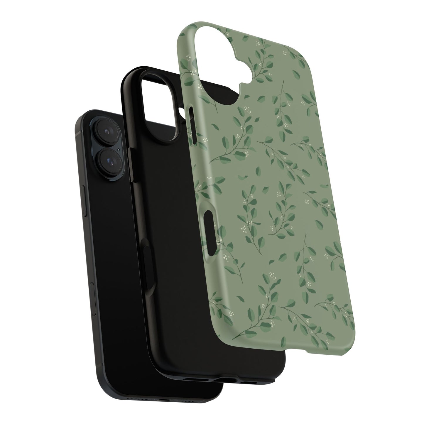 Floral Phone Case — Olive Green Botanical iPhone Cover