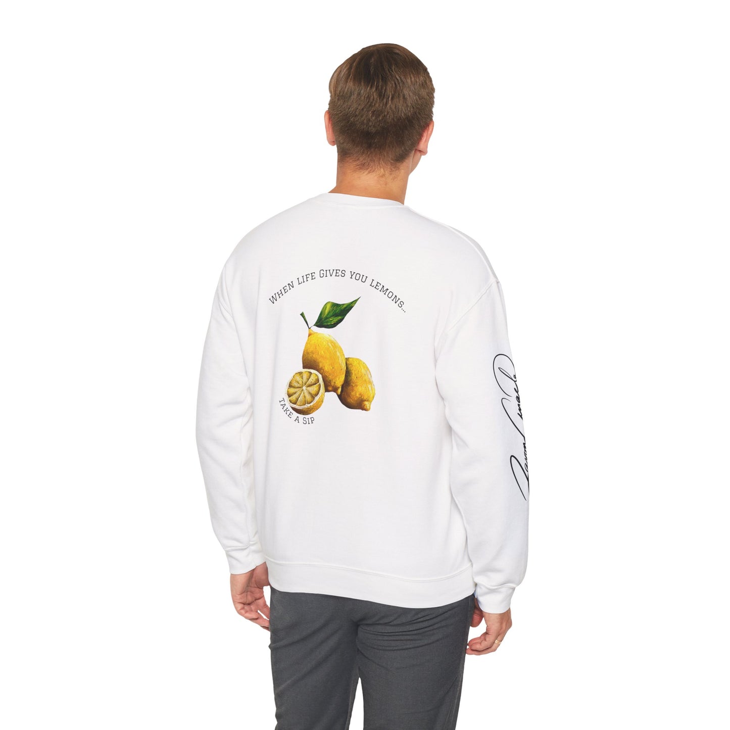 Crewneck Sweatshirt — "When Life Gives You Lemons" Lemon Graphic