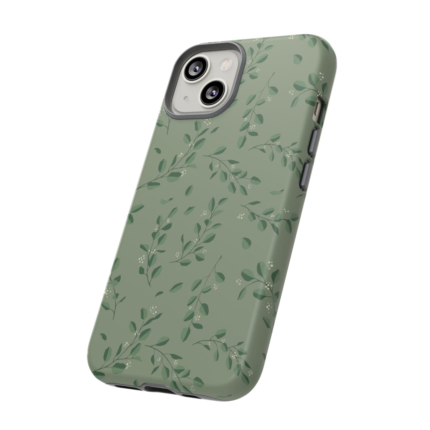 Floral Phone Case — Olive Green Botanical iPhone Cover