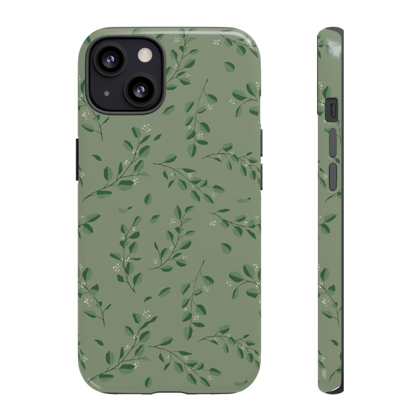 Floral Phone Case — Olive Green Botanical iPhone Cover