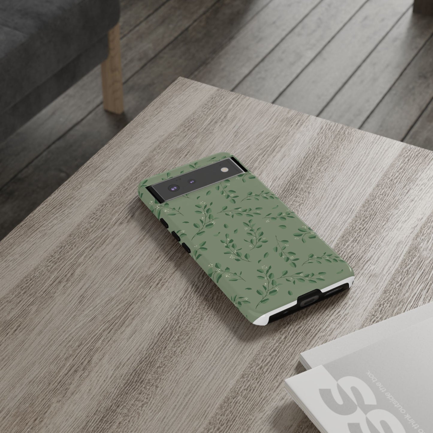 Floral Phone Case — Olive Green Botanical iPhone Cover