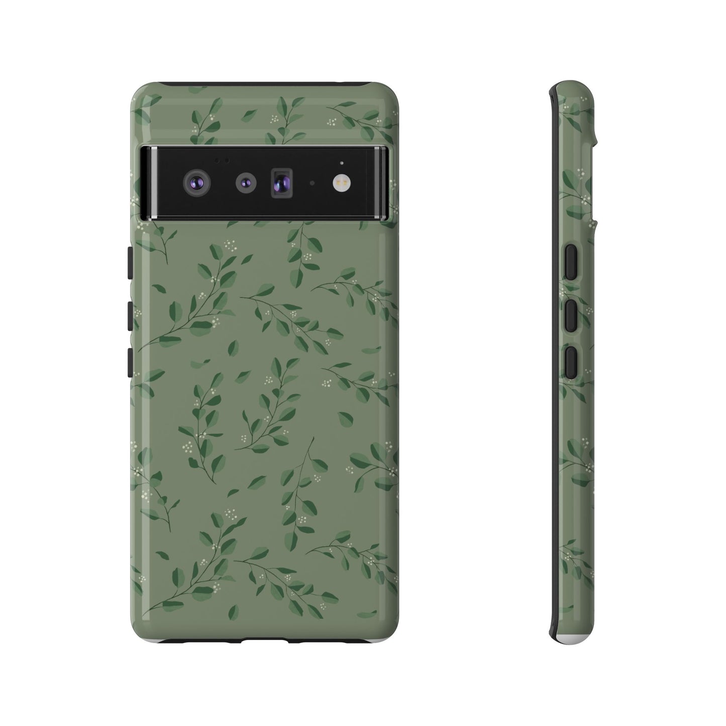 Floral Phone Case — Olive Green Botanical iPhone Cover
