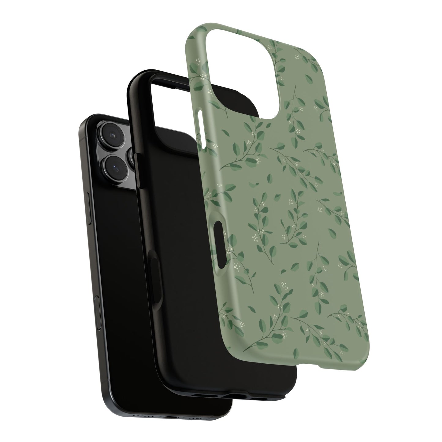 Floral Phone Case — Olive Green Botanical iPhone Cover