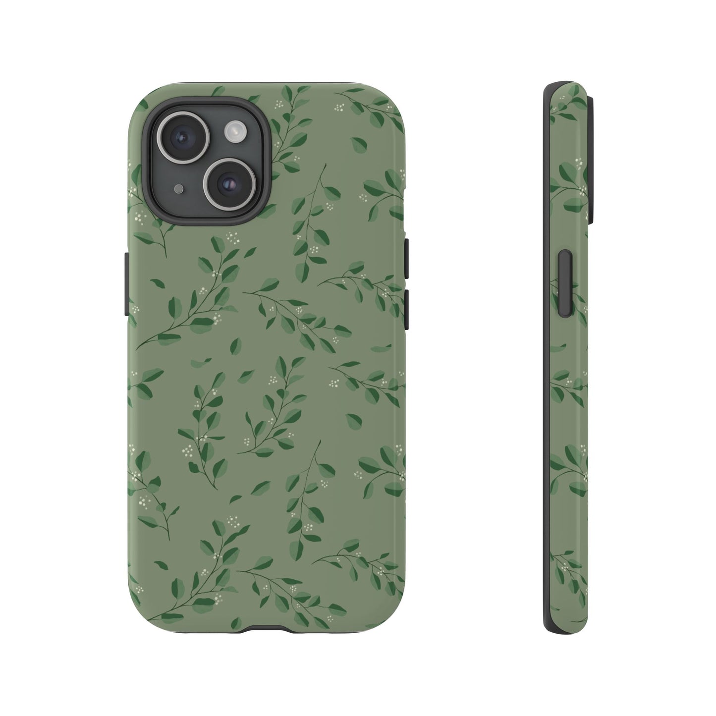 Floral Phone Case — Olive Green Botanical iPhone Cover