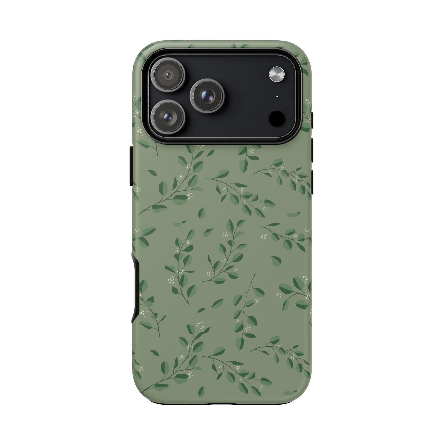 Floral Phone Case — Olive Green Botanical iPhone Cover