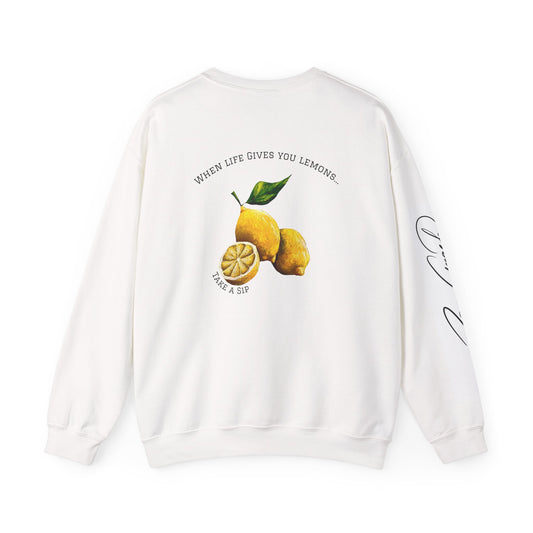 Crewneck Sweatshirt — "When Life Gives You Lemons" Lemon Graphic