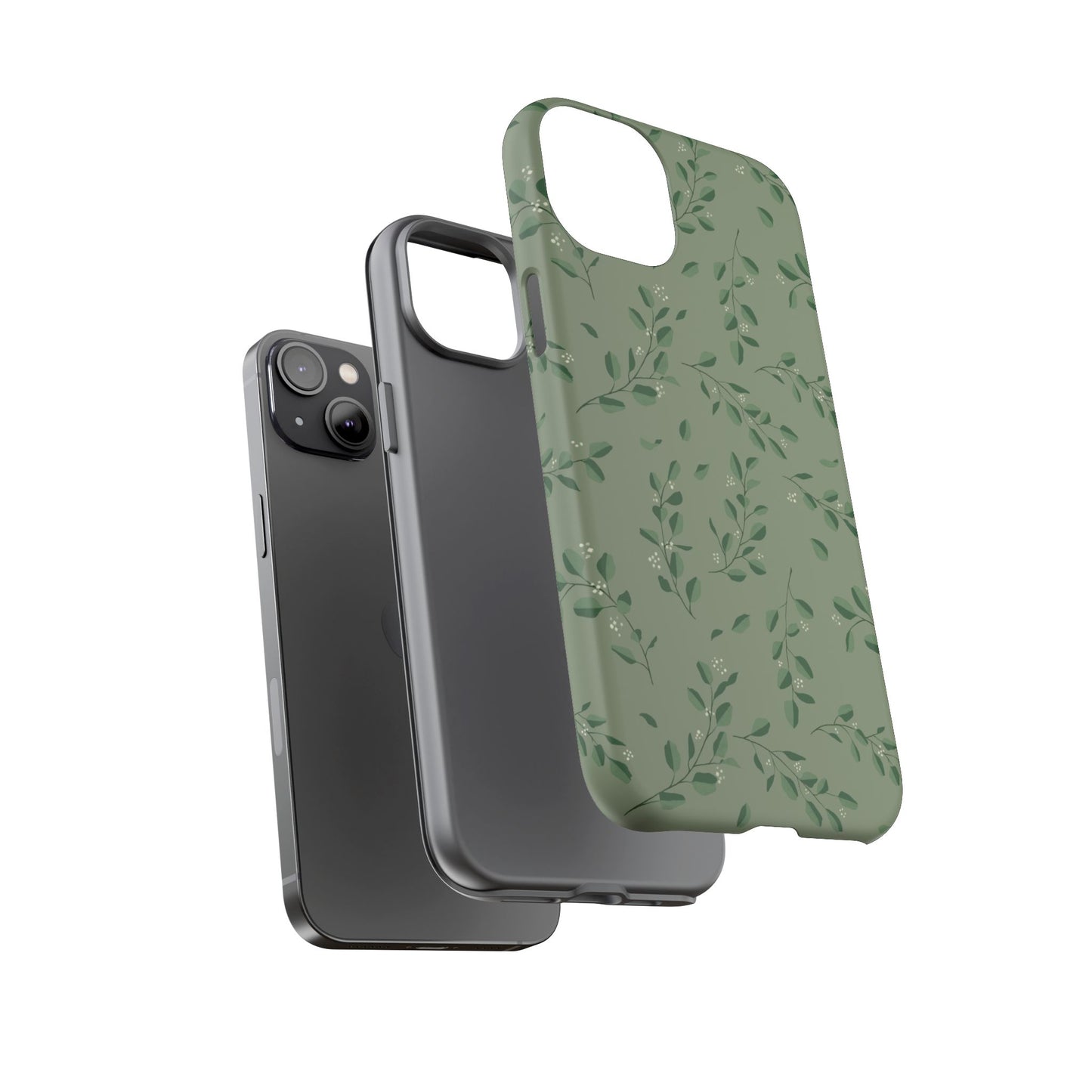 Floral Phone Case — Olive Green Botanical iPhone Cover