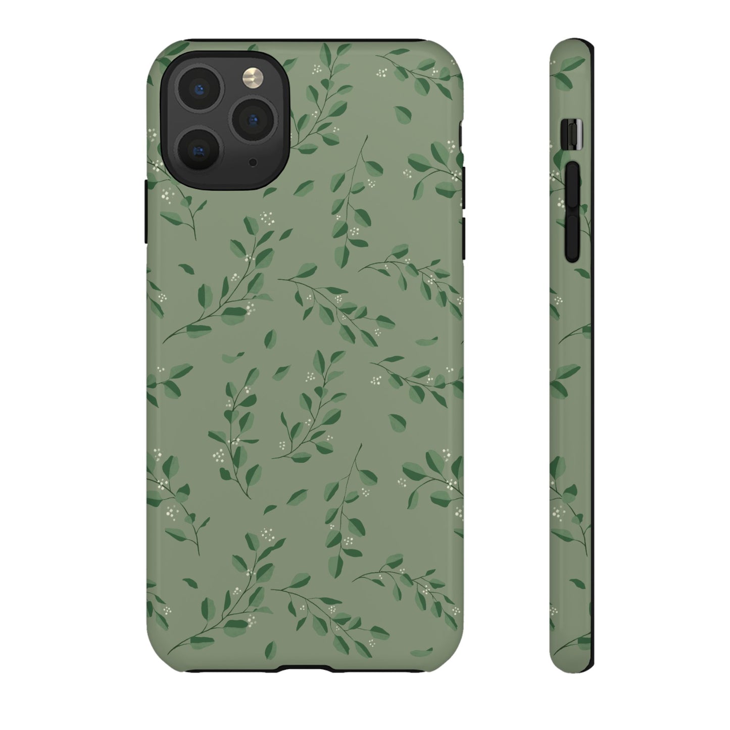 Floral Phone Case — Olive Green Botanical iPhone Cover